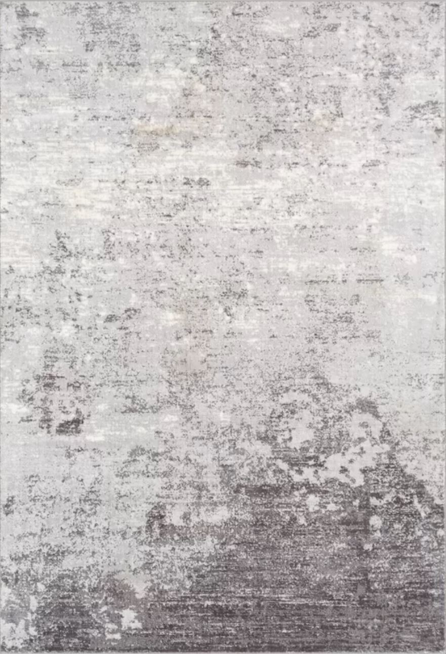 Heimskringla Abstract Silver Gray/Charcoal Area Rug - Image 0