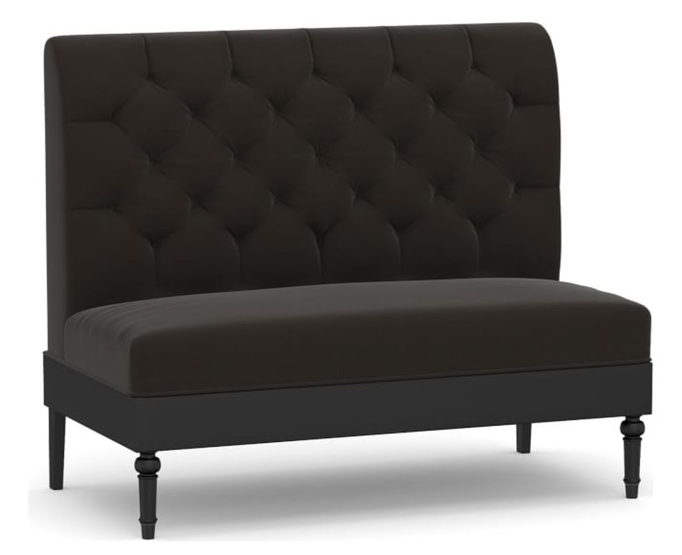 Hayworth Upholstered 2-Seater Banquette, Black Legs, Performance Everydayvelvet(TM) Smoke - Image 0