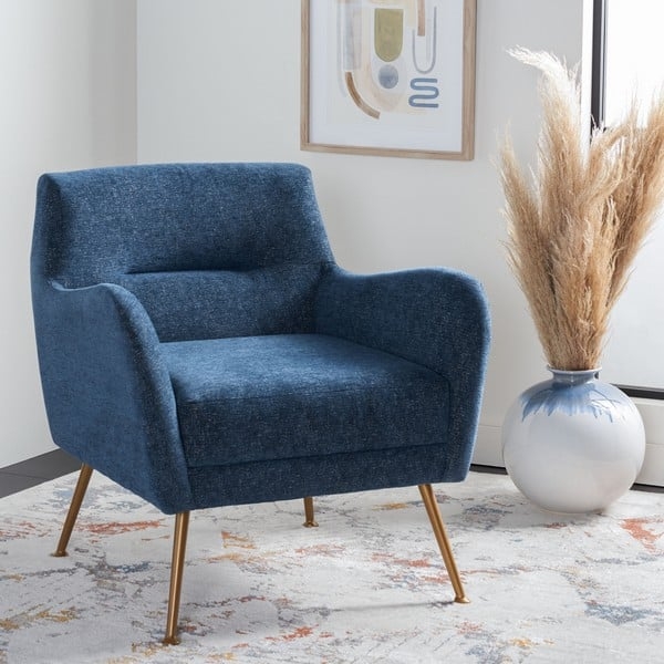 Tilbrook Arm Chair - Navy / Gold - Safavieh - Image 1