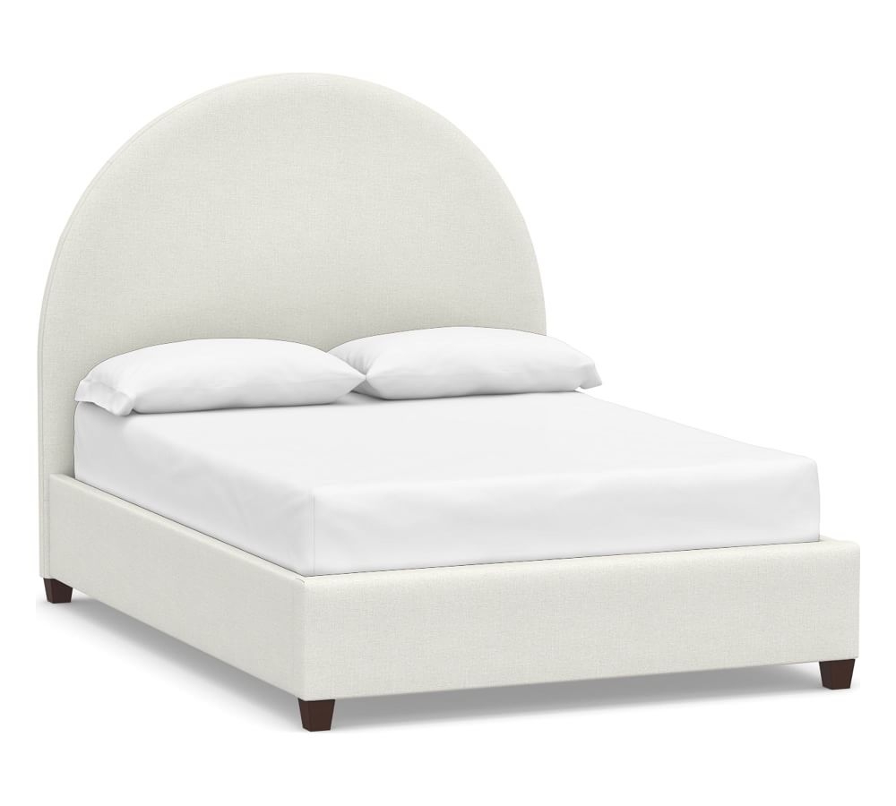 Emily Arched Upholstered Bed, King, Basketweave Slub Ivory - Image 0