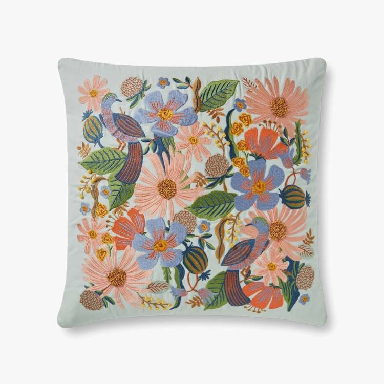 Rifle Paper Co. x Loloi Pillows Dovecote Multi 22" x 22" Cover w/Poly - Image 0