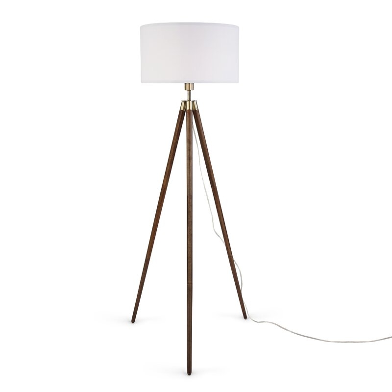 Casmira 62" Tripod Floor Lamp, Walnut - Image 0