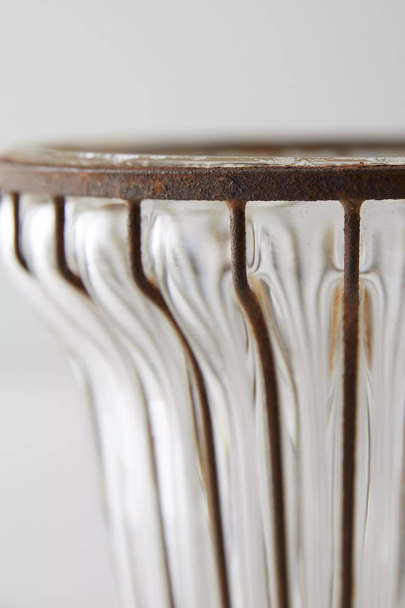 Fluted Glass + Iron Vase - Image 2