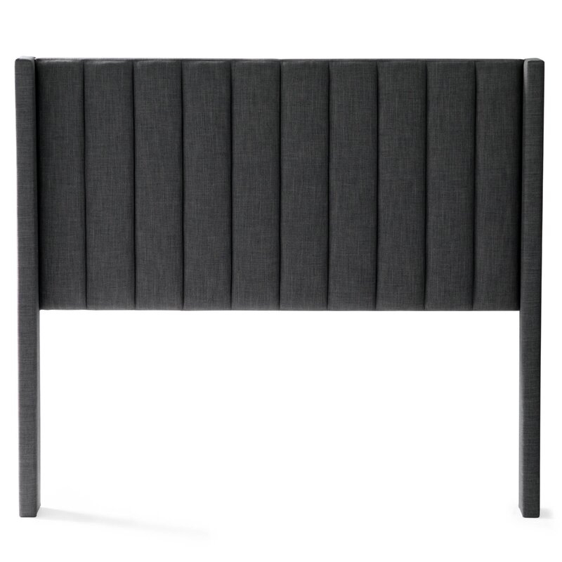 Comeau Upholstered Wingback Headboard, Dark Gray, Queen - Image 2