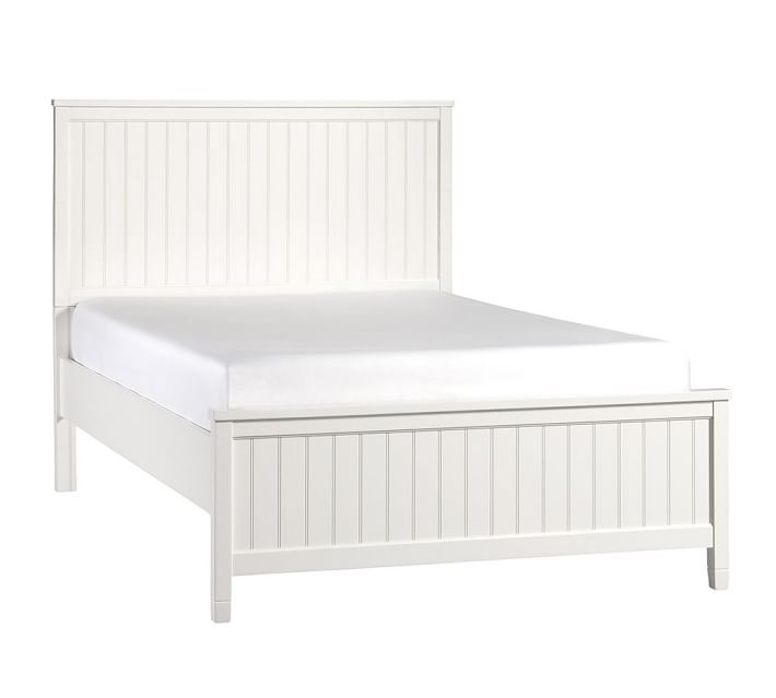 Beadboard Platform Bed, Queen, Simply White - Image 1