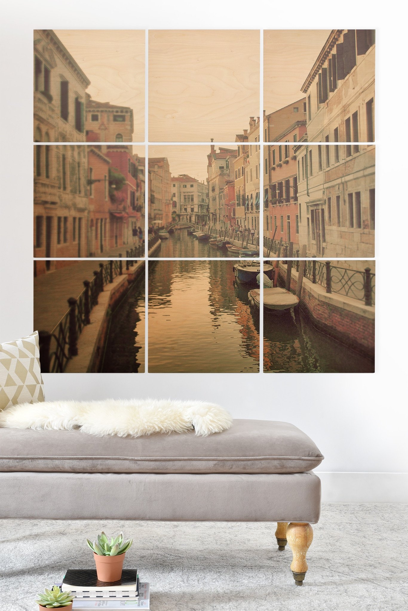 Venice Waterways Wood Panel 4 x 4 - Image 0