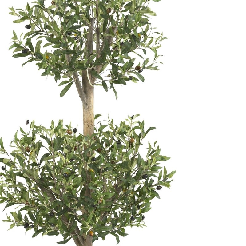 54" Artificial Olive Tree Topiary in Pot - Image 1