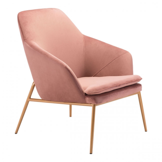 Debonair Arm Chair Pink Velvet - Image 0