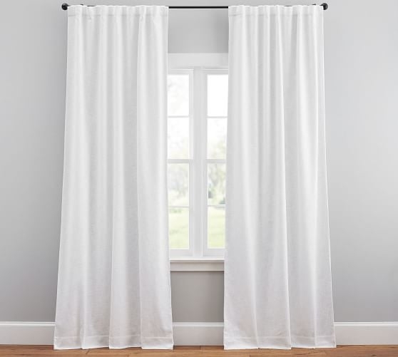 Seaton Textured Cotton Blackout Curtain, 50 x 84", White - Image 0