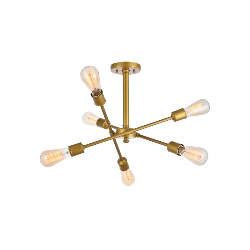Johanne 6-Light Sputnik Chandelier, Brass - Image 0