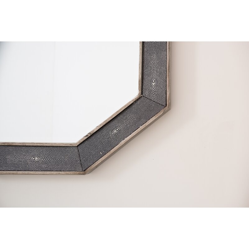 Loman Modern Beveled Bathroom / Vanity Mirror, Charcoal - Image 1