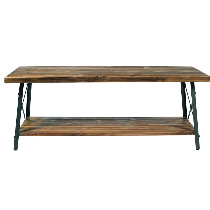 Kinsella Solid Wood 4 Legs Coffee Table with Storage - Image 2