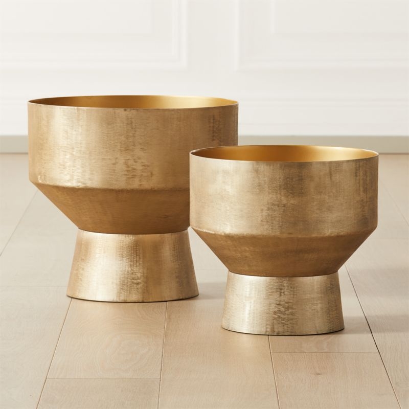 Bast Brass Floor Planter Small - NO LONGER AVAILABLE - Image 1