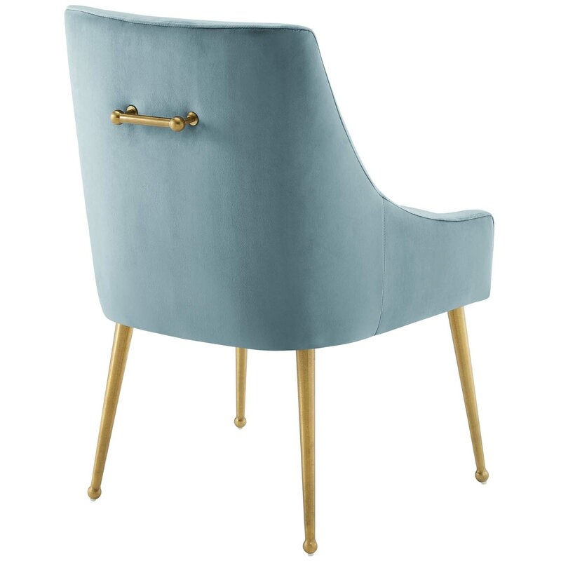 Vella Velvet Upholstered Side Chair - Light Blue - Image 2