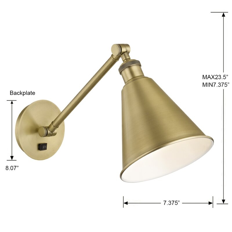 Darion 1-Light Adjustable Wall Lamp - Image 3