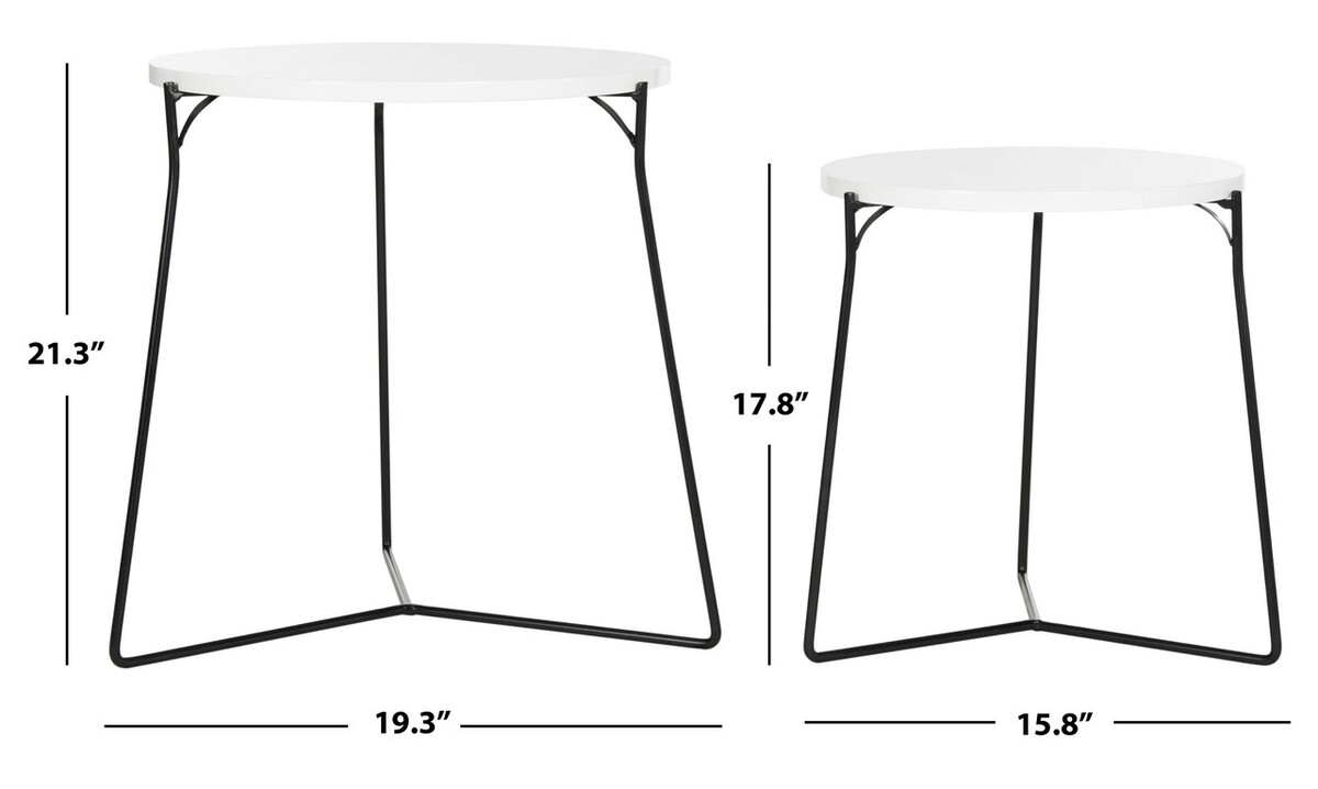 Ryne Retro Mid Century Lacquer Stacking End Table - White/Black - Arlo Home - Image 1