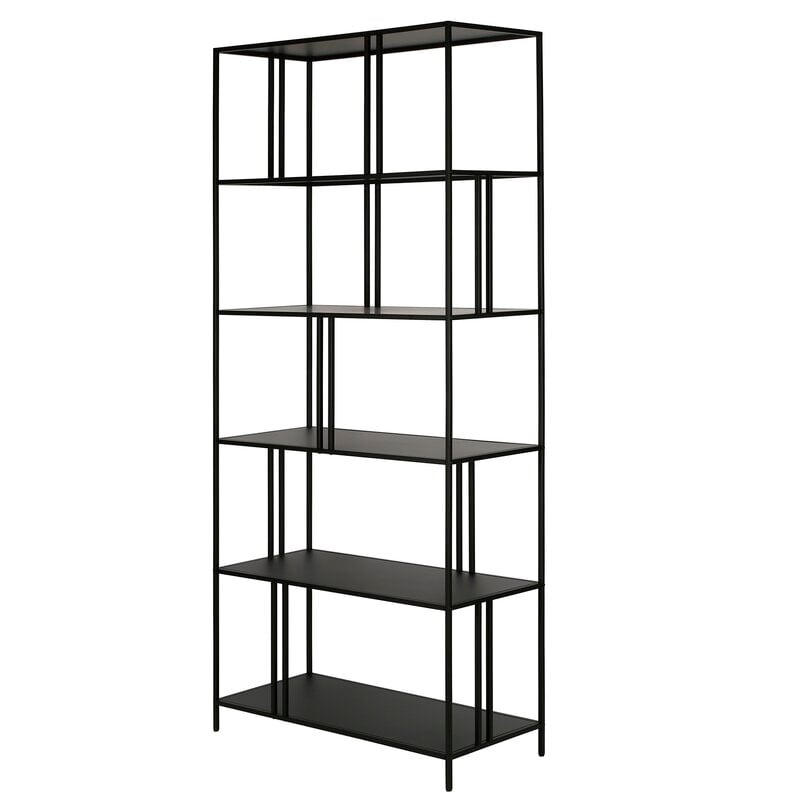 Knight 76'' H x 34'' W Metal Geometric Bookcase - Image 1