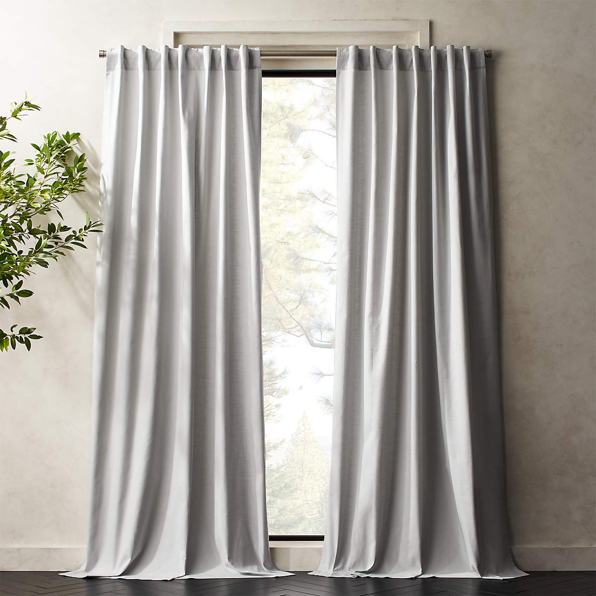 Silver Grey Basketweave II Curtain Panel 48"x108" - Image 0