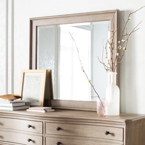 Troutt Traditional Rectangular Beveled Distressed Dresser Mirror - Image 0