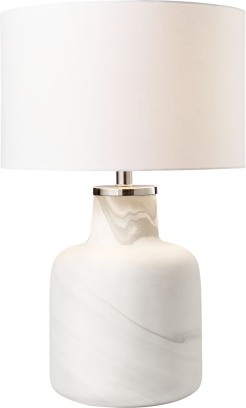 Large Marblized Grey Table Lamp - Image 5