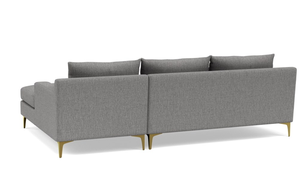 SLOAN Sectional Sofa with Right Chaise- Plow Cross Weave-Brass Plated Sloan L Leg - Image 3