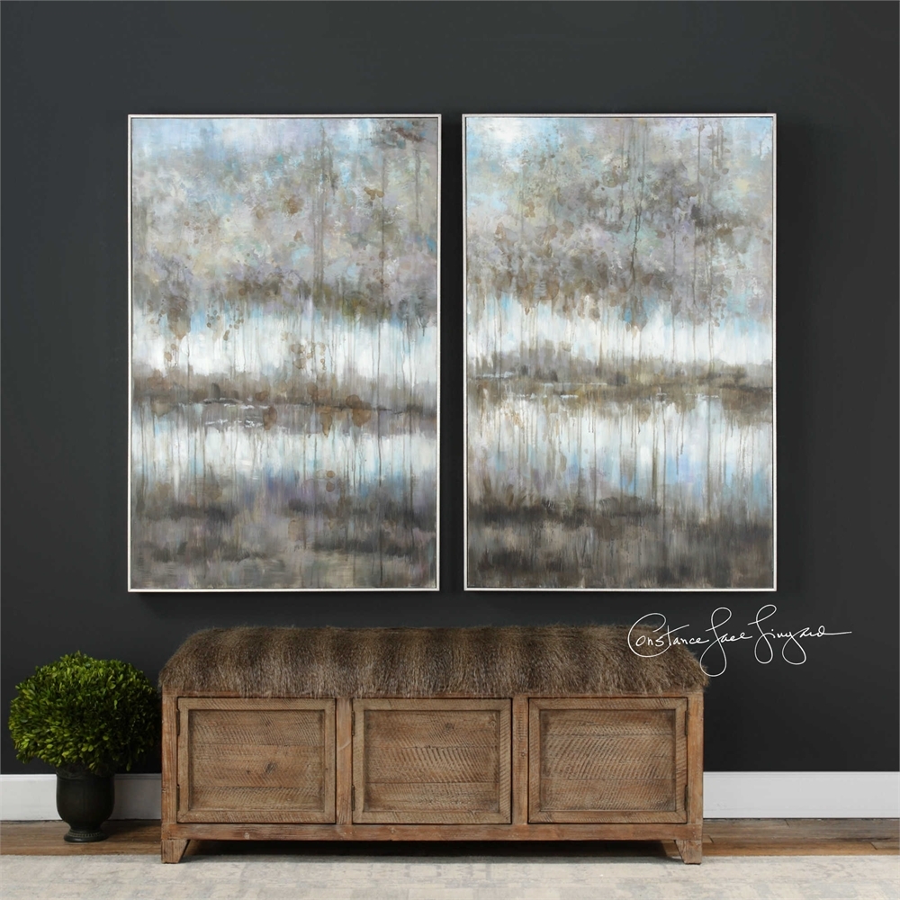 Gray Reflections Hand Painted Canvas - Image 0