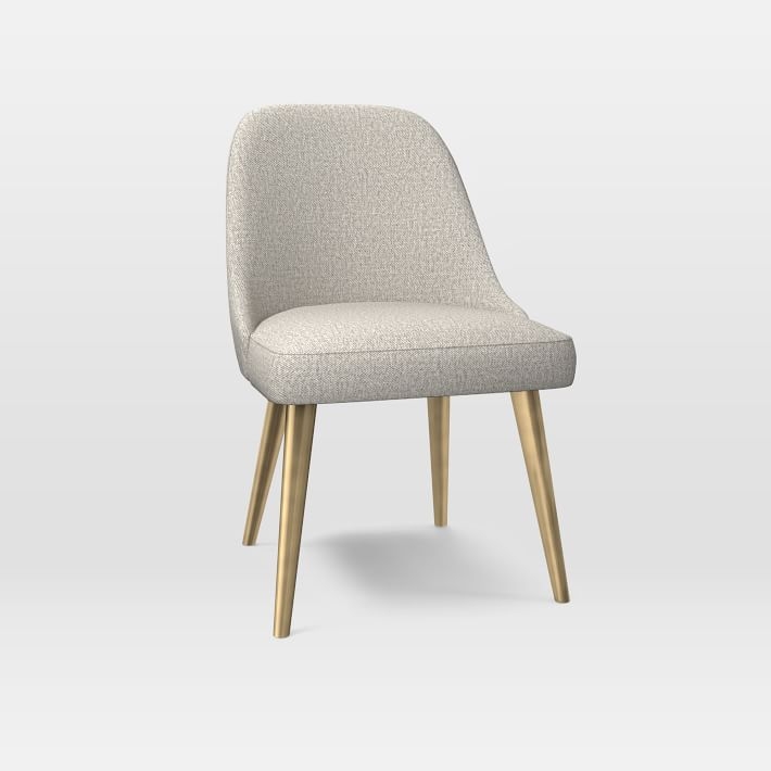 Mid-Century Upholstered Dining Chair - Metal Legs - Image 0