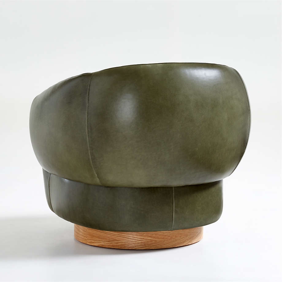 Merrick Leather Swivel Chair - Mont Blanc, Caramel - Image 2