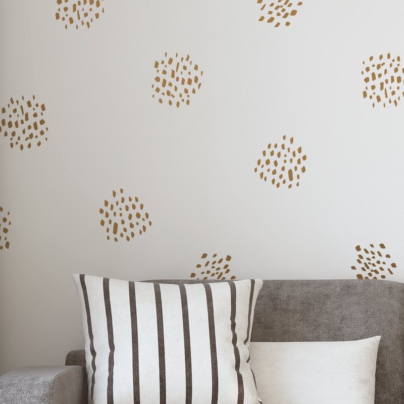 Dot Clusters 36 Piece Wall Decal Set - Gold - Image 1