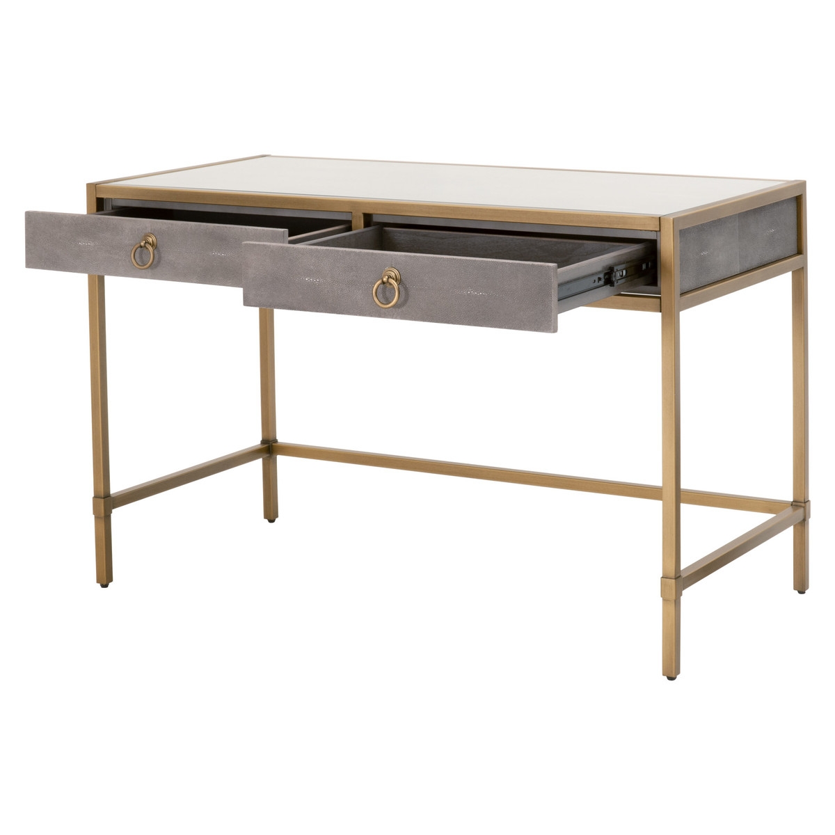 Colette Shagreen Desk, Gray & Gold - Image 4