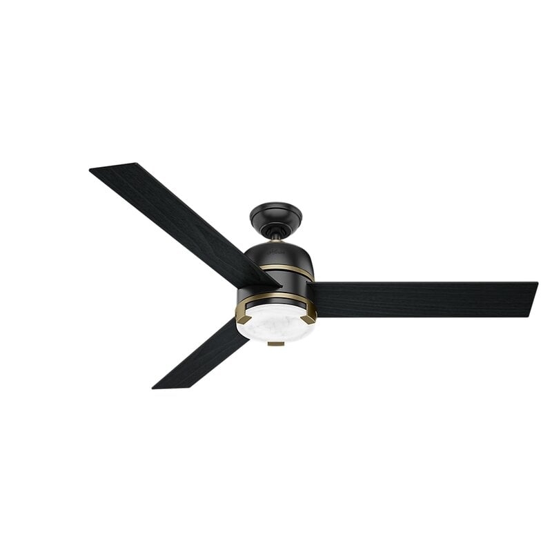 60'' Bureau 3 - Blade LED Standard Ceiling Fan with Remote Control and Light Kit Included - Image 0