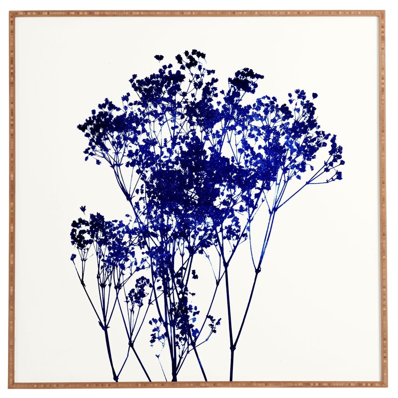 Babys Breath Indigo' Framed Graphic Art by Garima Dhawan - Picture Frame Graphic Art Print on Paper 12" x 12" - Image 0