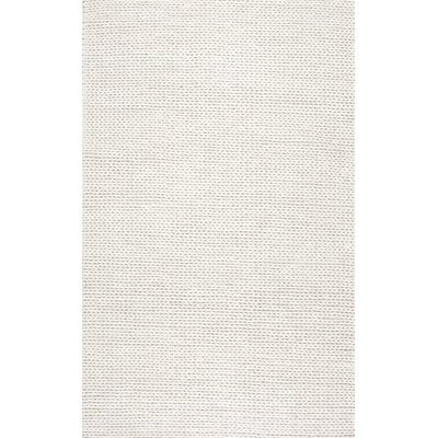 Arviso Hand-Woven Wool White Area Rug - Image 1