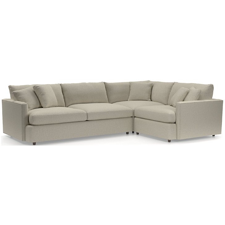 Lounge 3-Piece Sectional-View, White - Image 1
