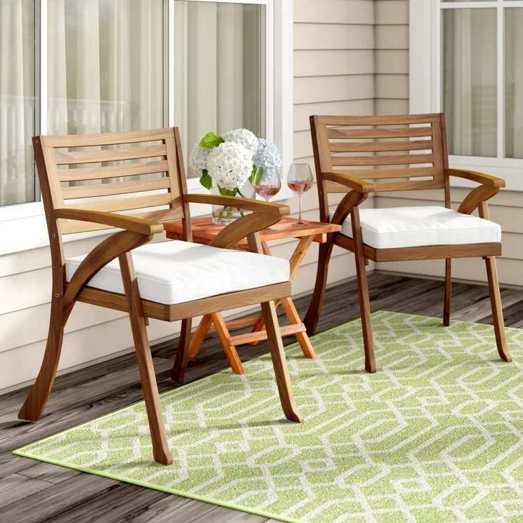 Brizio Patio Dining Chair with Cushion (Set of 2) - Image 0