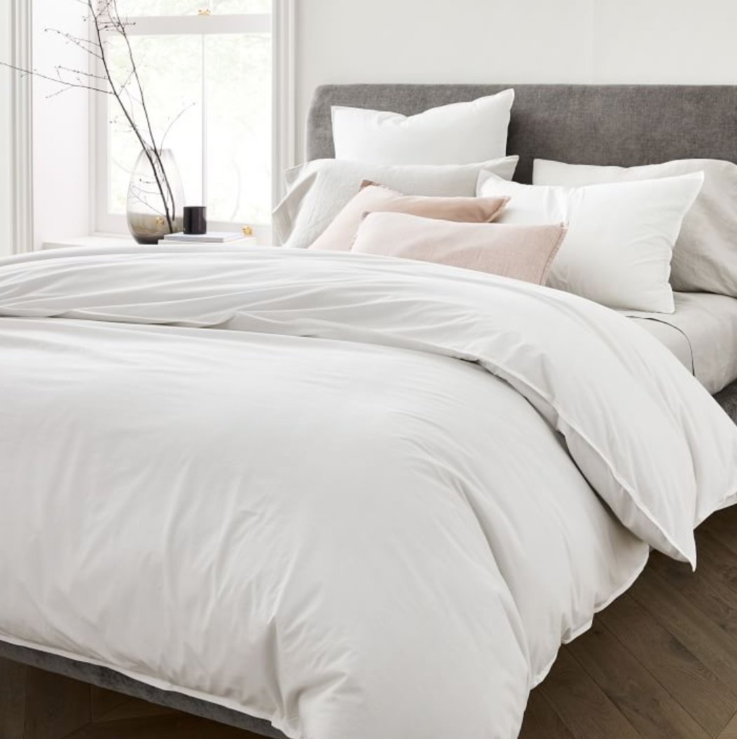 Organic Washed Cotton Percale Duvet Cover - Image 0