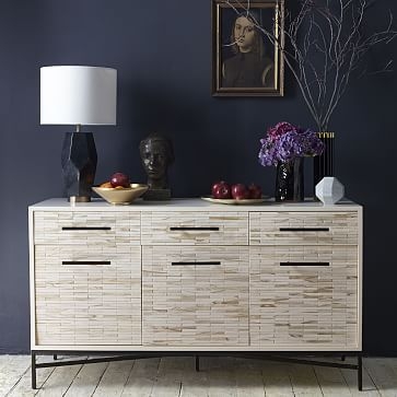 Wood Tiled 6-Drawer Dresser, Whitewash - Image 2