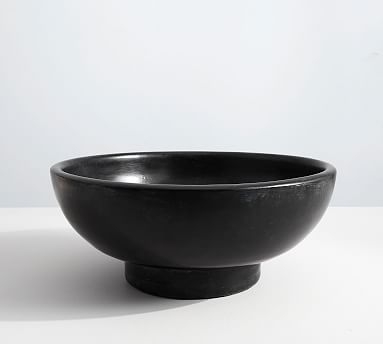 Orion Handcrafted Terra Cotta Bowl,Large,Black - Image 0