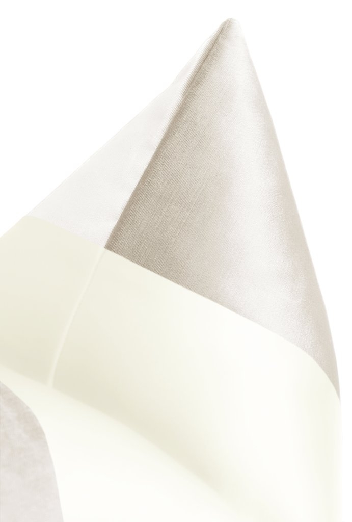 Panel Monochromatic Faux Silk Velvet Throw Pillow Cover, Alabaster, 18"x18" - Image 2