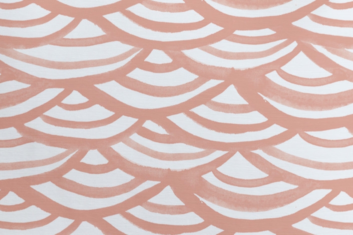 Watercolor Scallops Pillow - 18" x 18" Salmon - Image 1
