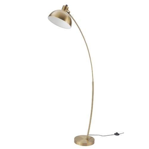 Riceboro 63" Arched Floor Lamp- brass - Image 1