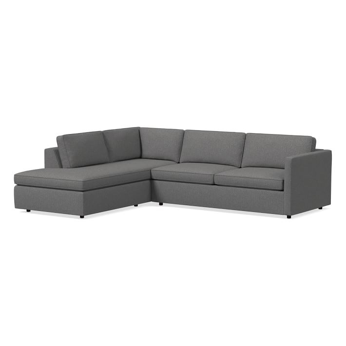 Harris Sectional Set 12: Right Arm 75" Sofa, Left Arm Terminal Chaise, Poly, Tweed, Salt and Pepper, - Image 5