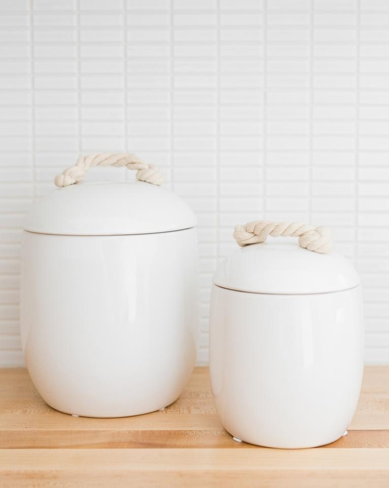 WHITE CANISTER WITH ROPE HANDLE, LARGE - Image 3