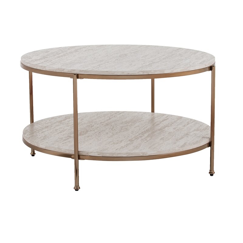 Stamper Coffee Table with Storage, Champagne - Image 0