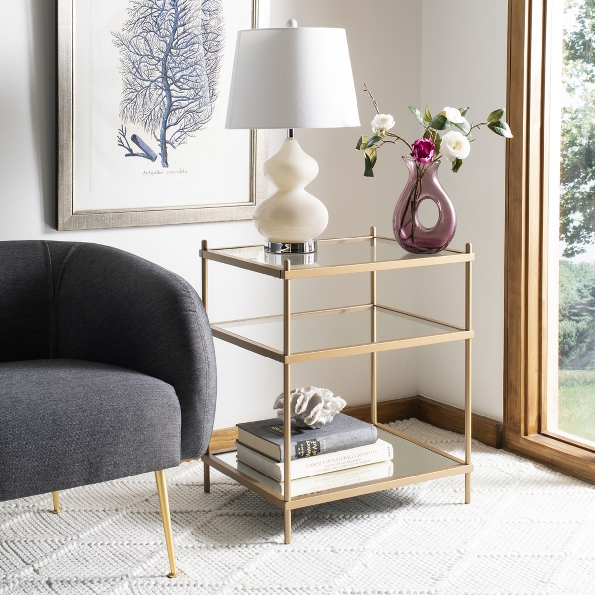 Noelia 3 Tier Accent Table - Gold - Arlo Home - Image 1