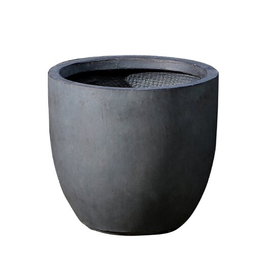 Adamell Round Fiberclay Pot Planter - Dark Gray - 13.8"x13.8" - Image 0