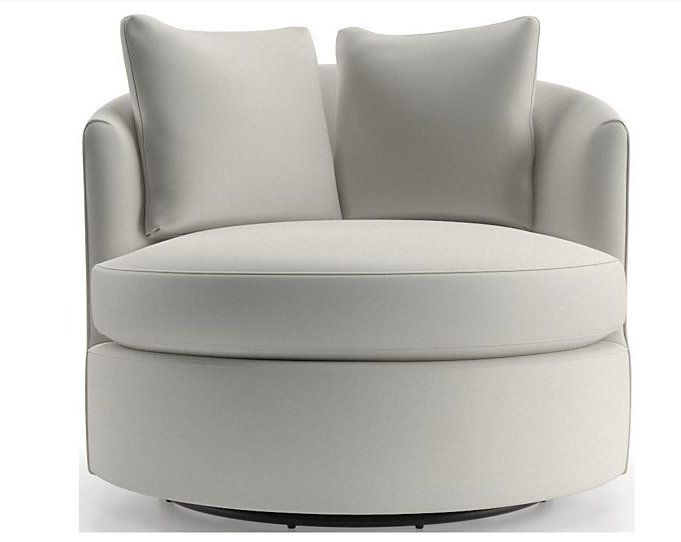 Small Tillie Outdoor Swivel Chair in White Sand - Image 0
