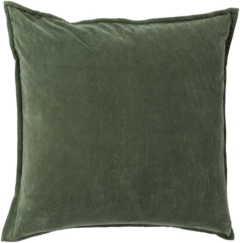Bradford Smooth 100% Cotton Throw Pillow - Emerald - Image 0