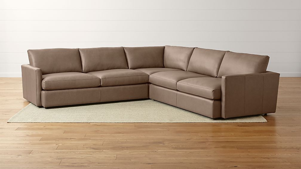 Lounge II Leather 3-Piece Sectional Sofa-Leather: Lavista, Slate - Image 2