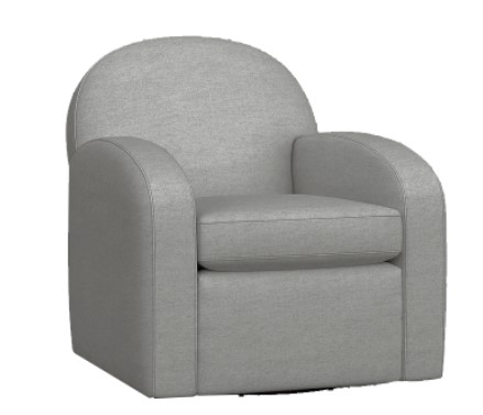 Farmhouse Upholstered Swivel Armchair, Polyester Wrapped Cushions, Performance Heathered Basketweave Platinum - Image 0
